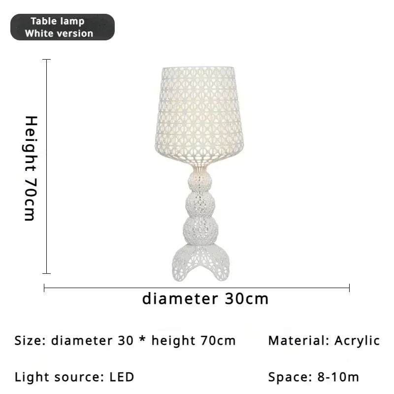 Italian Designer Hollowed Acrylic Floor Lamp E27 500x1650mm AC 110-240V White Black Blue