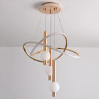 Modern 3D Acrylic LED Pendant Chandelier 75W 2200lm Dual-Mode Dimmable 50cm AC 90-240V