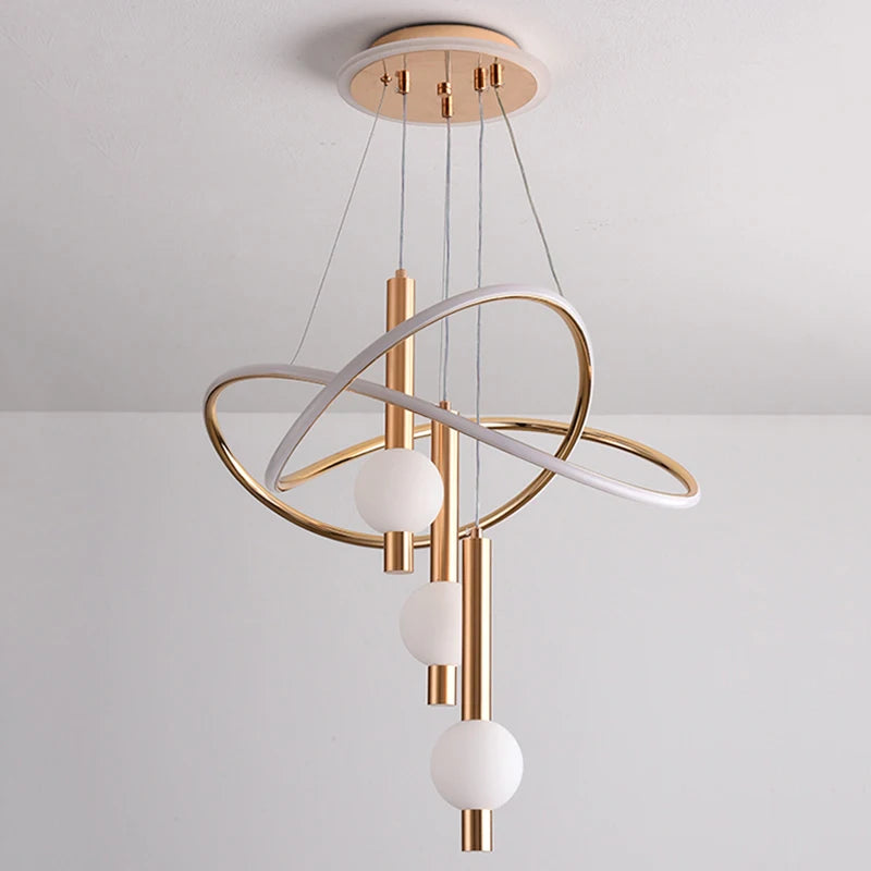Modern 3D Acrylic LED Pendant Chandelier 75W 2200lm Dual-Mode Dimmable 50cm AC 90-240V