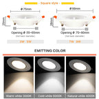 Ultra-Thin LED Recessed Downlight 3W 5W 7W 9W 12W Epistar Round Square AC 110-245V 30,000hr