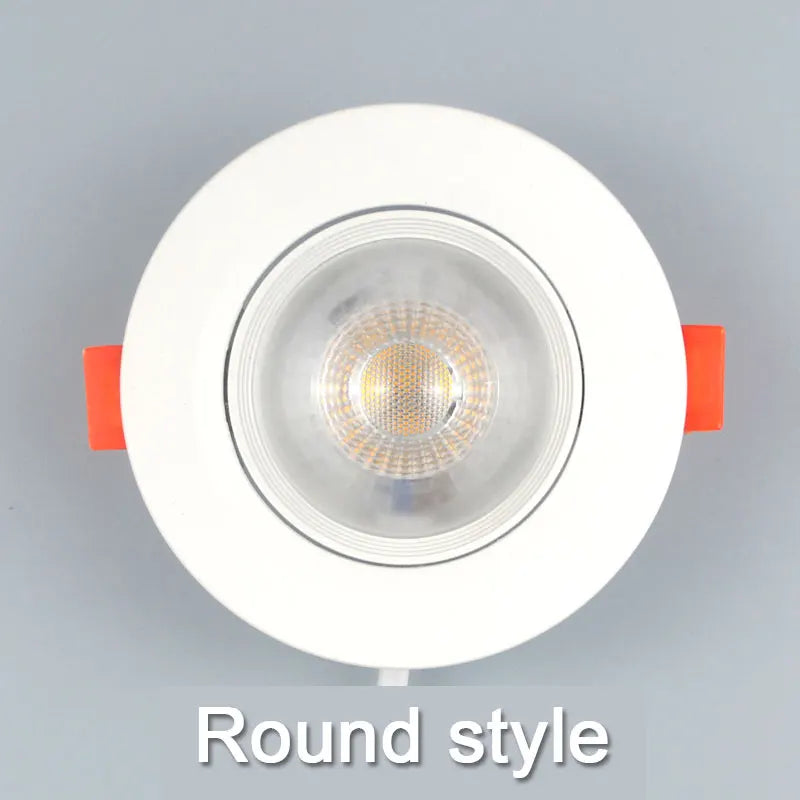 Angle-Adjustable Rotating LED Recessed Downlight 3W 5W 7W 9W 12W SMD2835 AC 110-240V