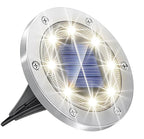 Solar LED Underground Ground Light 8 or 20 LED IP65 Stainless Steel ABS Dusk to Dawn Auto Sensor Warm White Cool White 4.7 x 5 inch Garden Path Driveway