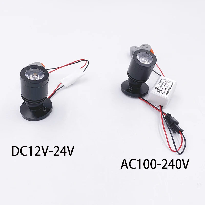 Mini Surface-Mounted LED Spotlight 1W 3W Bridgelux 30° Dimmable DC12-24V AC100-240V