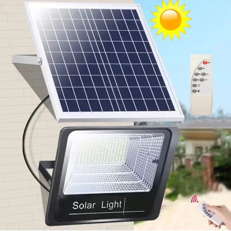 30W Solar LED Flood Light IP67 Remote Control 1000mAh Adjustable Angle Outdoor Street Villa