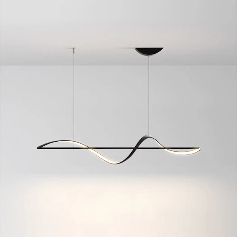 Modern Linear LED Pendant Chandelier 40W 60W 75W 120-160cm Black White Gold AC 110-265V