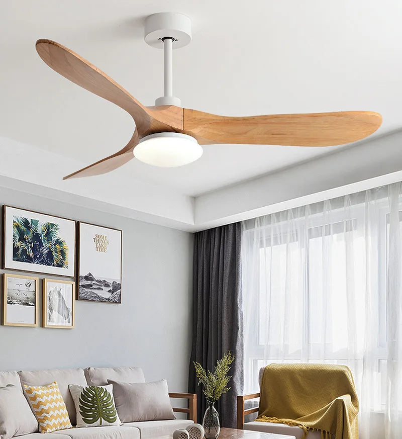 Modern Wooden Ceiling Fan Remote Control Light