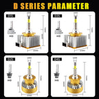 D1S D2S D3S D4S D1R D2R D3R D4R LED Headlight Bulb Canbus 6000K 360° CSP IP68 Plug-Play