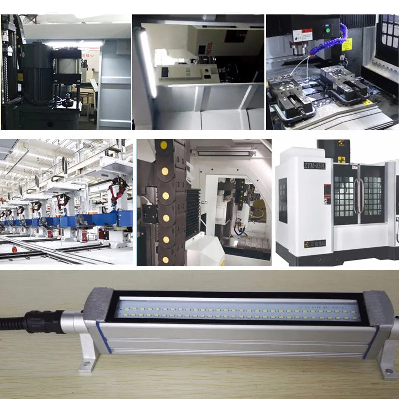 IP67 LED Machine Tool Work Light 6W 10W 12W 16W 20W 28W 30W Aviation Aluminum Tempered Glass 120 Degree 24-36V or 110-220V CNC Lathe Workshop