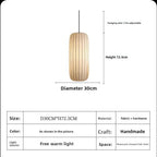 Modern Japanese Wabi-Sabi Fabric Silk E26 E27 Pendant Lamp Dimmable AC 90-260V Living Dining