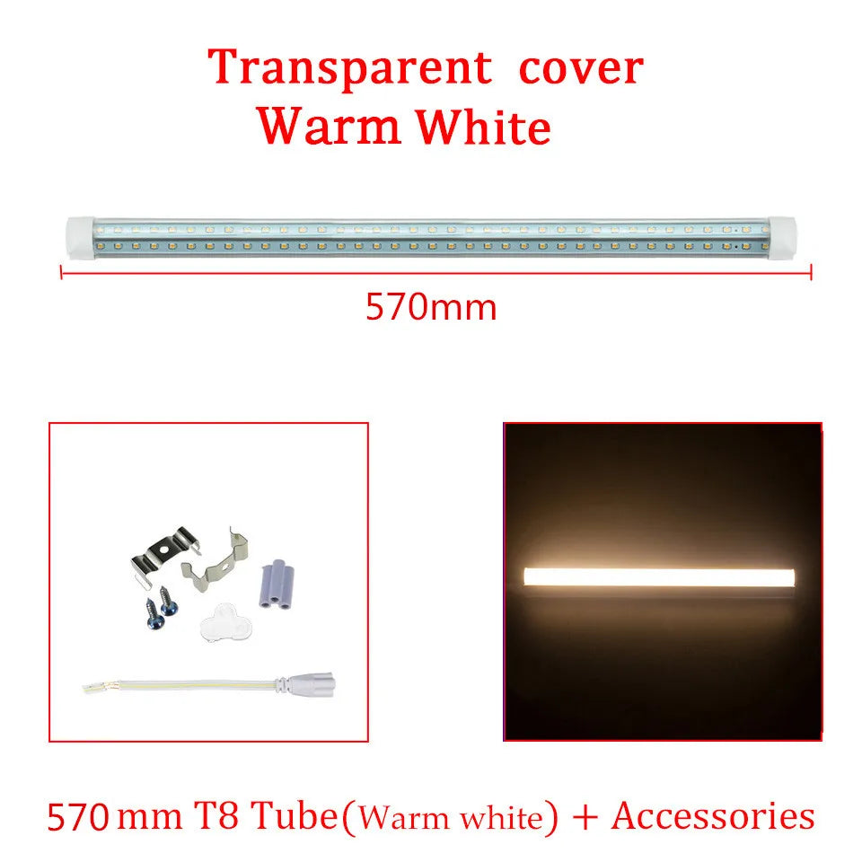 20W V-Shape T8 LED Tube 57cm 96-LED SMD2835 2000lm 270° Clear Milky AC 85-265V 2ft