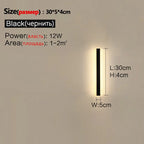 Modern Nordic LED Outdoor Wall Lamp IP65 Metal Acrylic Black Dimmable Remote AC 110-240V