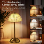 Crystal LED Rechargeable Table Lamp 3W Touch Dimmable 3 Color Temperatures USB-C Iron Base PMMA Shade IP20 Bedroom Bedside