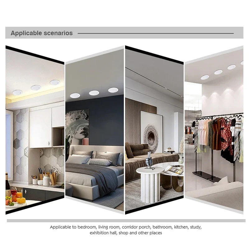 LED Recessed Downlight 5W 9W 12W 15W 18W Epistar DC12V DC24V AC110-220V 120° 6 Pack