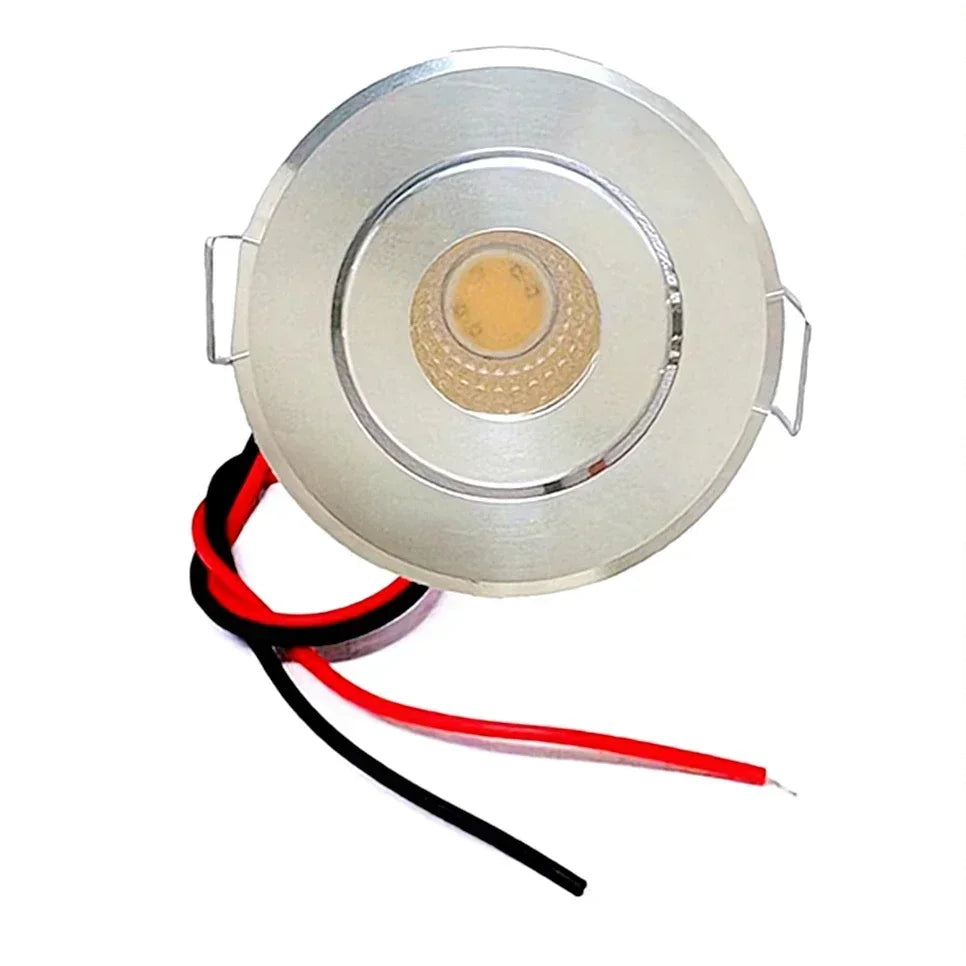 Mini COB LED Recessed Downlight DC 12V 3W 52mm Adjustable Drive Free IP44 Full Aluminum