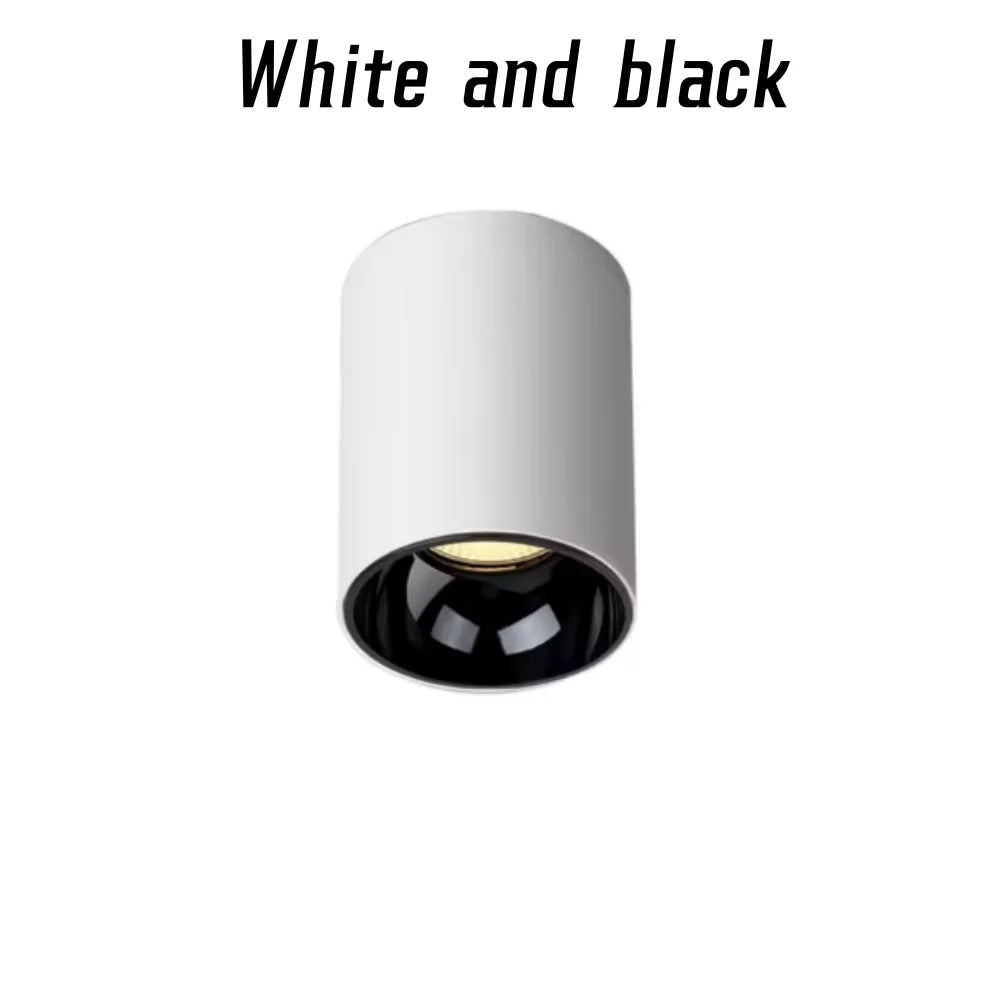 Dimmable COB LED Cylinder Ceiling Downlight 5W 7W 12W 15W 18W 20W 24W Die Cast Aluminum CRI 92 15 30 or 45 Degree Knob Switch AC 85-265V