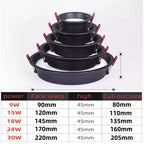 Dimmable LED Panel Downlight 9W 15W 18W 24W 30W Epistar Magnesium Alloy Black White 110-240V