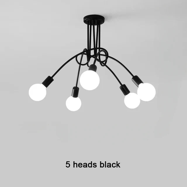 Modern Minimalist Branch Chandelier E26 E27 Iron AC 110-240V Hotel Restaurant Living Room