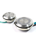 Ultra Short Momentary Push Button Switch 19mm 22mm 25mm 30mm 1A Stainless Steel Aluminum Bicolor Tricolor LED 3V to 220V with Wire