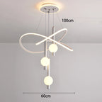 Modern 3D Acrylic LED Pendant Chandelier 75W 2200lm Dual-Mode Dimmable 50cm AC 90-240V