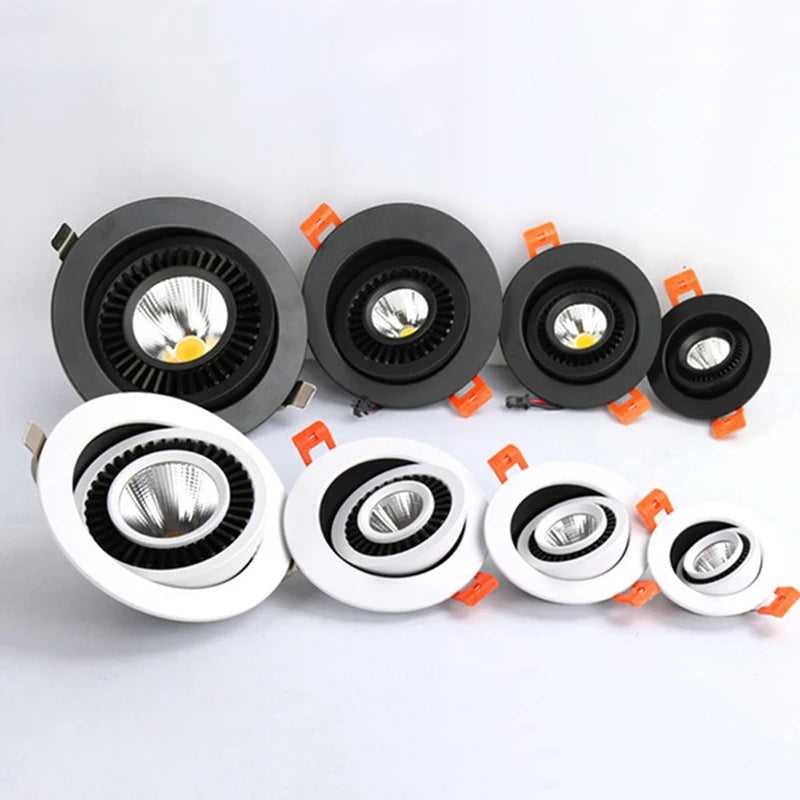 360° Adjustable Dimmable COB LED Recessed Downlight 5W 7W 10W 12W 15W 18W 20W