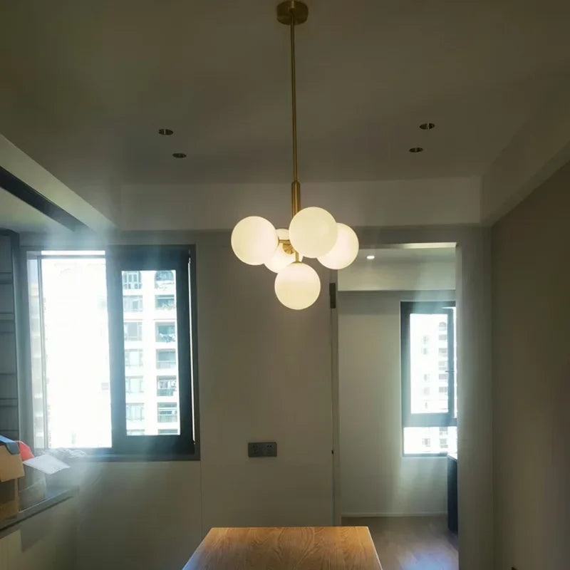 Modern Frosted Glass G9 Chandelier Black Brass Chrome Iron Aluminum AC 110-220V Pendant