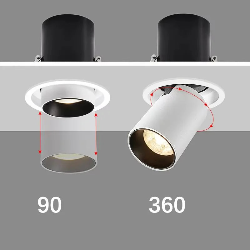 10W 12W 15W 20W 25W 30W Recessed Rotating and Folding LED Downlights OSRAM Chip COB Ceiling Lamps Spot LightS 110V-240V For Home