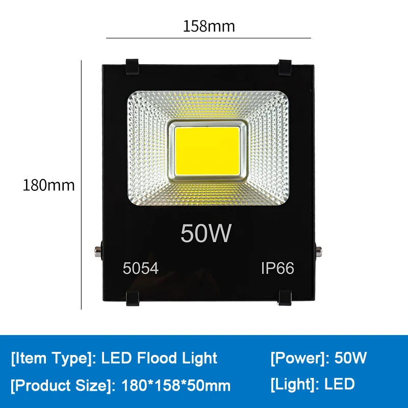 LED Flood Light 10W 20W 30W 50W 70W 100W 200W IP66 180° Cool White AC 110-240V Aluminum