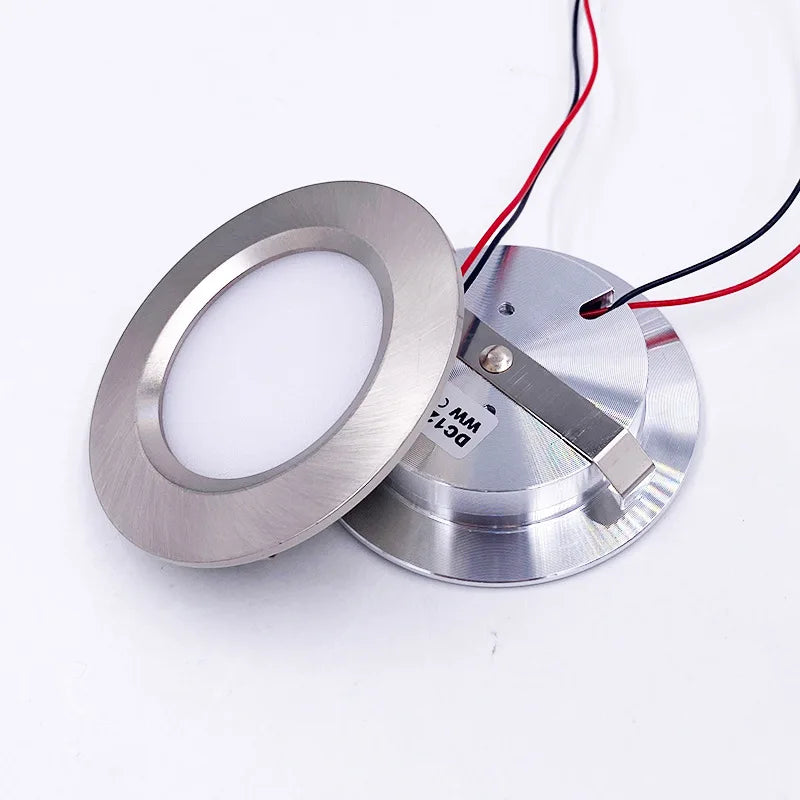 3W DC 12V Mini LED Recessed Spotlight D68mm 55mm Cutout 120° CRI 80+ Silver Aluminum