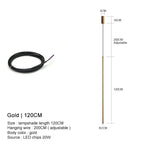Modern Linear LED Chandelier Pendant Light 3 Head Black Brushed Aluminum Adjustable Wire Dining Room Kitchen Island