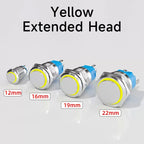 IP65 LED Illuminated Metal Push Button Switch 12mm 16mm 19mm 22mm 1-3A Momentary Latching 5 Colors