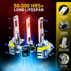 AUXITO M6S H8 H9 H11 9005 9006 HB3 HB4 LED Headlight 30000lm 60W Canbus 9-18V 2 Pack