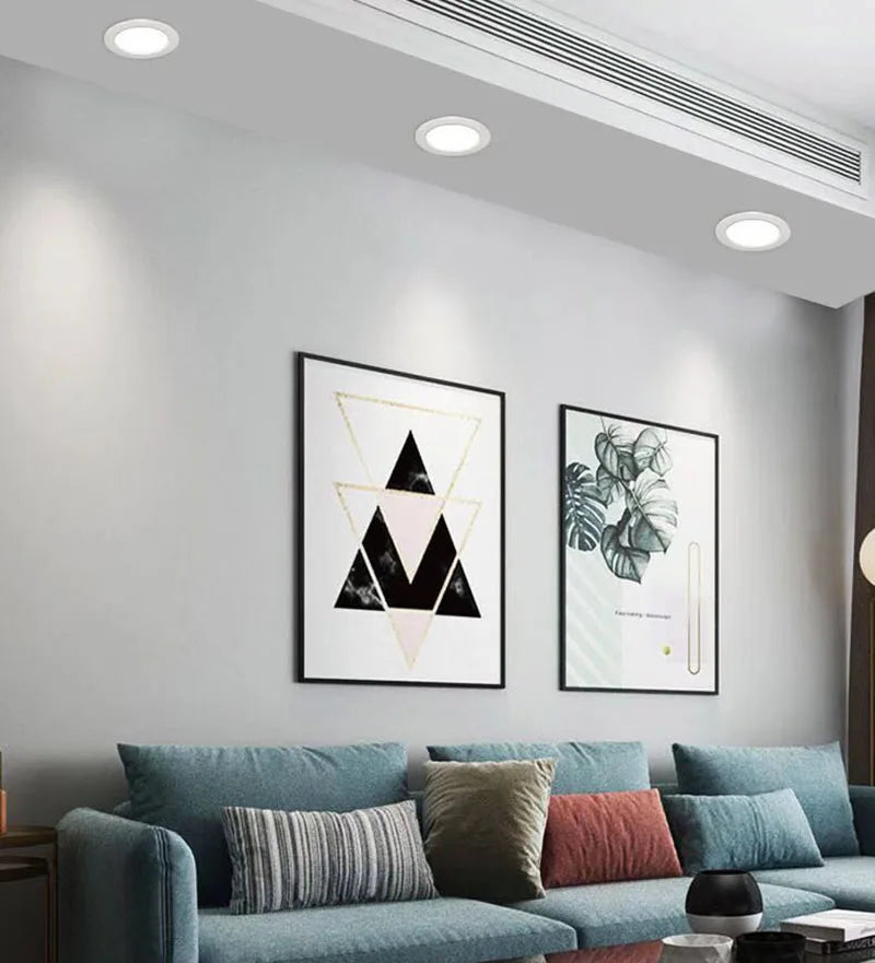 Dimmable LED Recessed Downlight 3W-30W 120° CRI 85+ 95-110lm/W White Black AC 85-265V