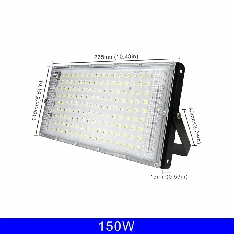 LED Flood Light 50W 100W 150W 200W SMD2835 IP65 CRI 85+ 180° AC 110-220V 4500-18000lm
