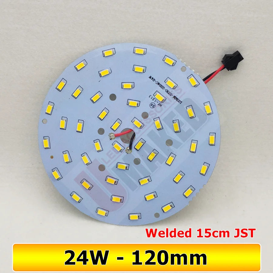 10-Pack SMD5730 LED Lamp Board 3W-24W JST Pre-Welded Connector 32-100mm Warm Natural Cool