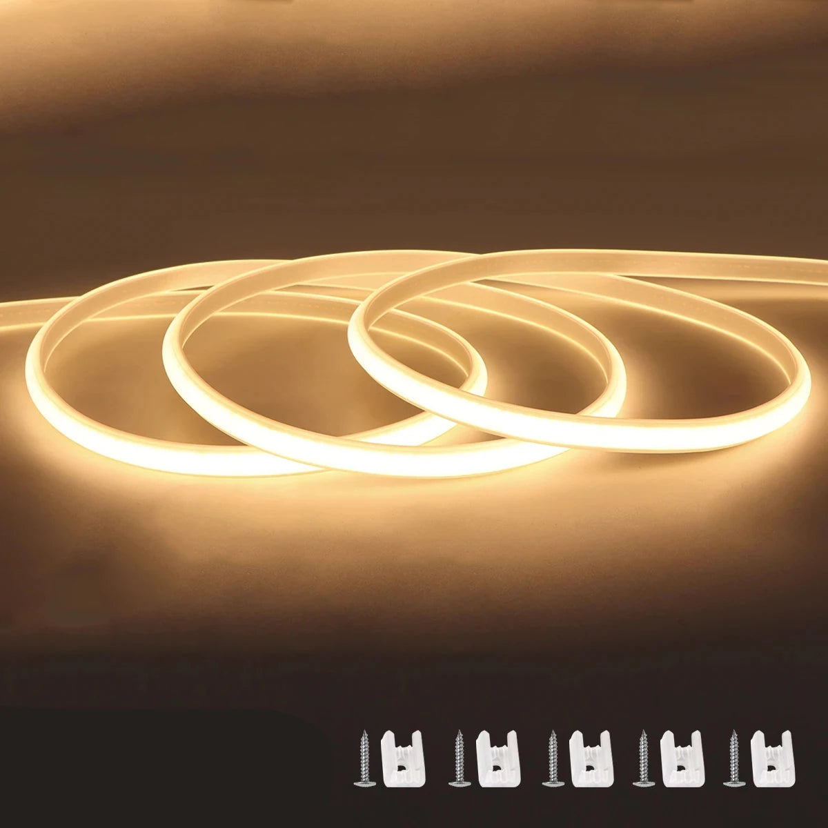 COB LED Strip Light 288 LEDs/m IP67 AC 110V (US) 220V (EU) Warm Neutral Cool White With Switch