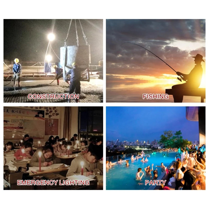 50W DC 12-85V IP65 LED Portable Flood Light 5000lm CRI 85+ 180° SMD2835 Battery Connect