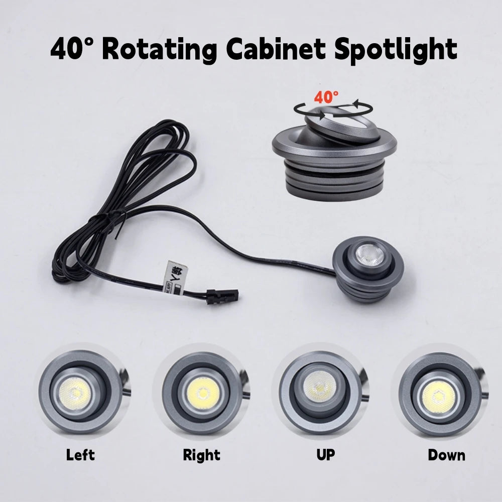 1W DC 12V Mini LED Spotlight 100lm 30° 45° 60° IP42 Warm Natural Cool White Cabinet 1-10 Pack