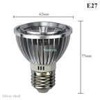 PAR20 COB LED Spotlight 3W 5W 7W E27 GU10 B22 E14 CRI 72+ 120° AC 85-265V Black Silver