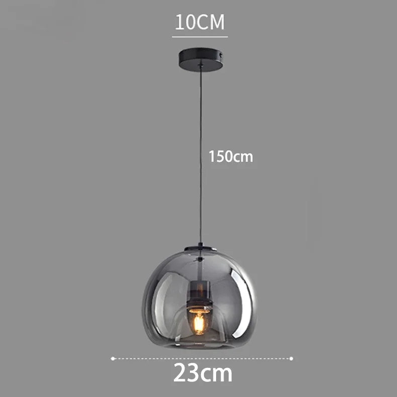 Modern Glass Ironware LED Pendant Chandelier 1 3 5 Heads 9-45W 3-Mode AC 90-240V