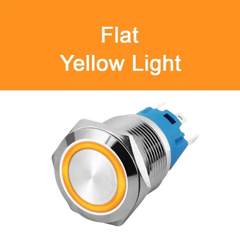 IP65 Waterproof Metal Push Button Switch 12mm 16mm 19mm 22mm 1 to 3A LED Brass Nickel Chrome Momentary or Latching 3V to 220V NO NC