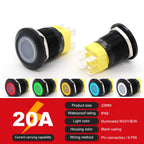 IP68 Waterproof Stainless Steel Push Button Switch 19mm 22mm 20A Momentary LED 12V 24V 110V 220V 4 Pin 20cm Wire 5 Colors