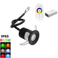 IP65 RGB RGBW Mini LED Recessed Spotlight 3W DC 12V 27mm Cutout Dimmable Remote Control 30 Degree Aluminum Nickel Ceiling Stair