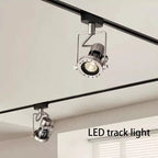 Industrial LED Track Light Set 3-4 Lights Brushed Nickel Aluminum AC 110-240V 5-Year Warranty