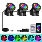 IP68 RGB LED Underwater Pond Spotlight 6 LED Beads 90 Degree Adjustable App and Remote Control 16 Million Colors ABS 5.5cm x 6cm Pond Garden