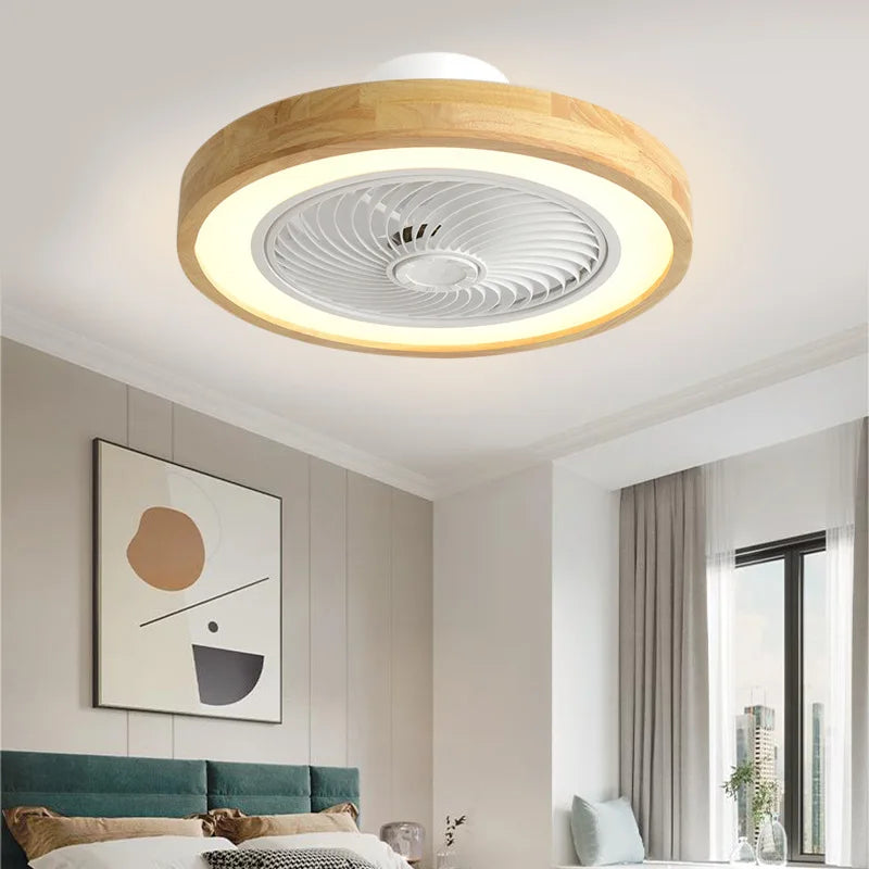 Nordic Wood LED Ceiling Fan 50cm 72W 6-Speed 3-CCT App Remote AC 110-220V 4.2kg