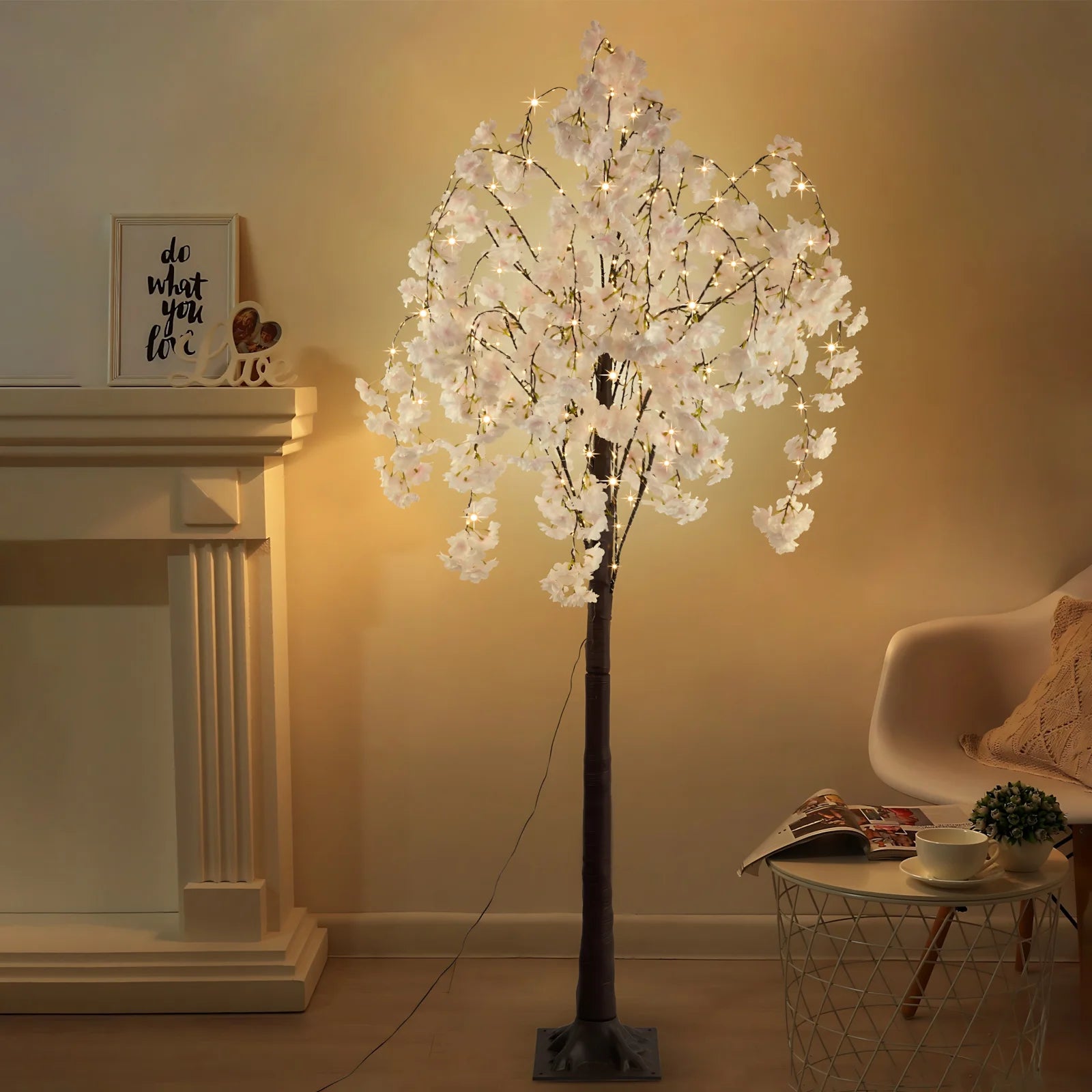 Cherry Blossom LED Tree Light 6ft 450 LEDs 8 Modes Remote DC 12V Indoor Decoration