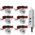 IP65 Mini LED Recessed Downlight 2W DC 12V 25mm Cutout 60 Degree Aluminum Silver Nickel Finish Cabinet Stair RV Caravan