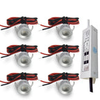 IP65 Mini LED Recessed Downlight 2W DC 12V 25mm Cutout 60 Degree Aluminum Silver Nickel Finish Cabinet Stair RV Caravan
