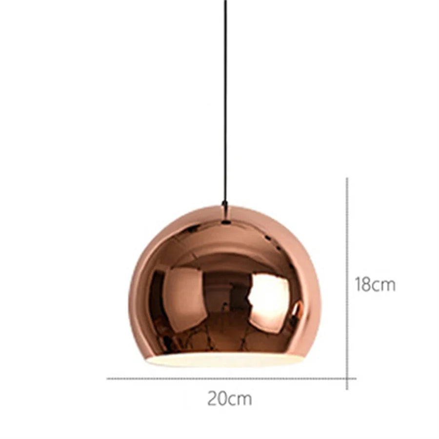 Nordic Rose Gold Globe Pendant Light Ceiling Fixture