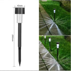 Solar LED Garden Stake Path Light IP65 Waterproof Dusk-to-Dawn Auto Lawn Lamp